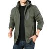 Autumn and Winter Fleece Jacket Men's New Casual Outdoor Hooded Stand-up Collar Elastic Quick-drying Jacket