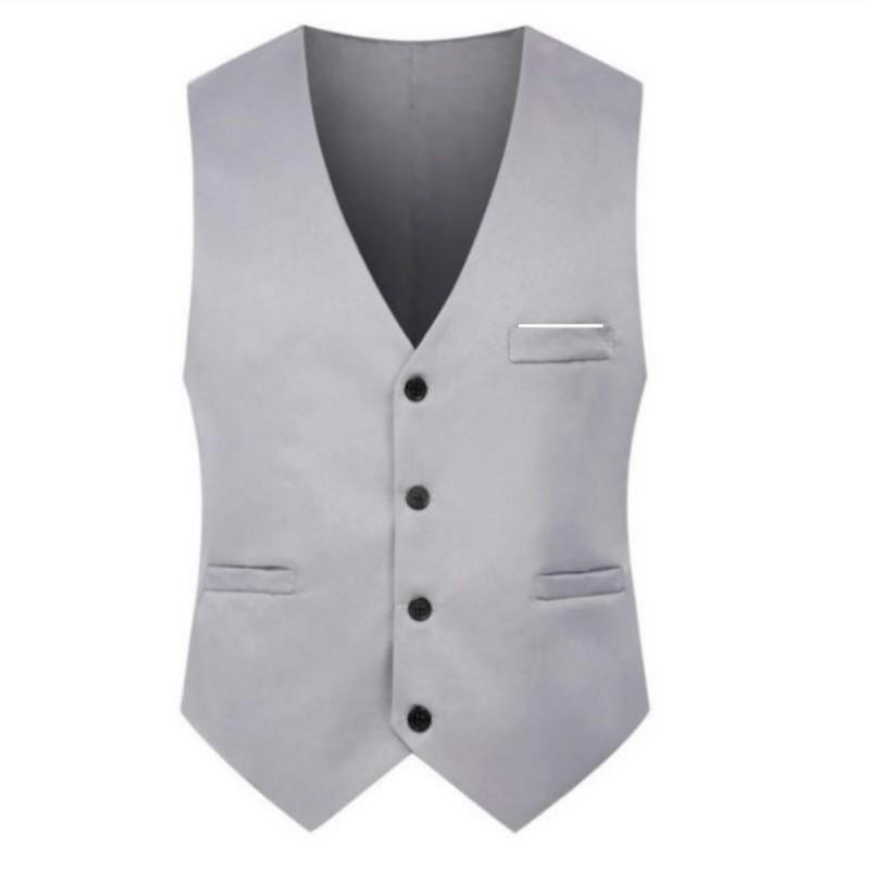 Business Waistcoat Solid Color Vests Jacket Men Fashion Formal Groom Wedding Vests Slim Tops Plus Size