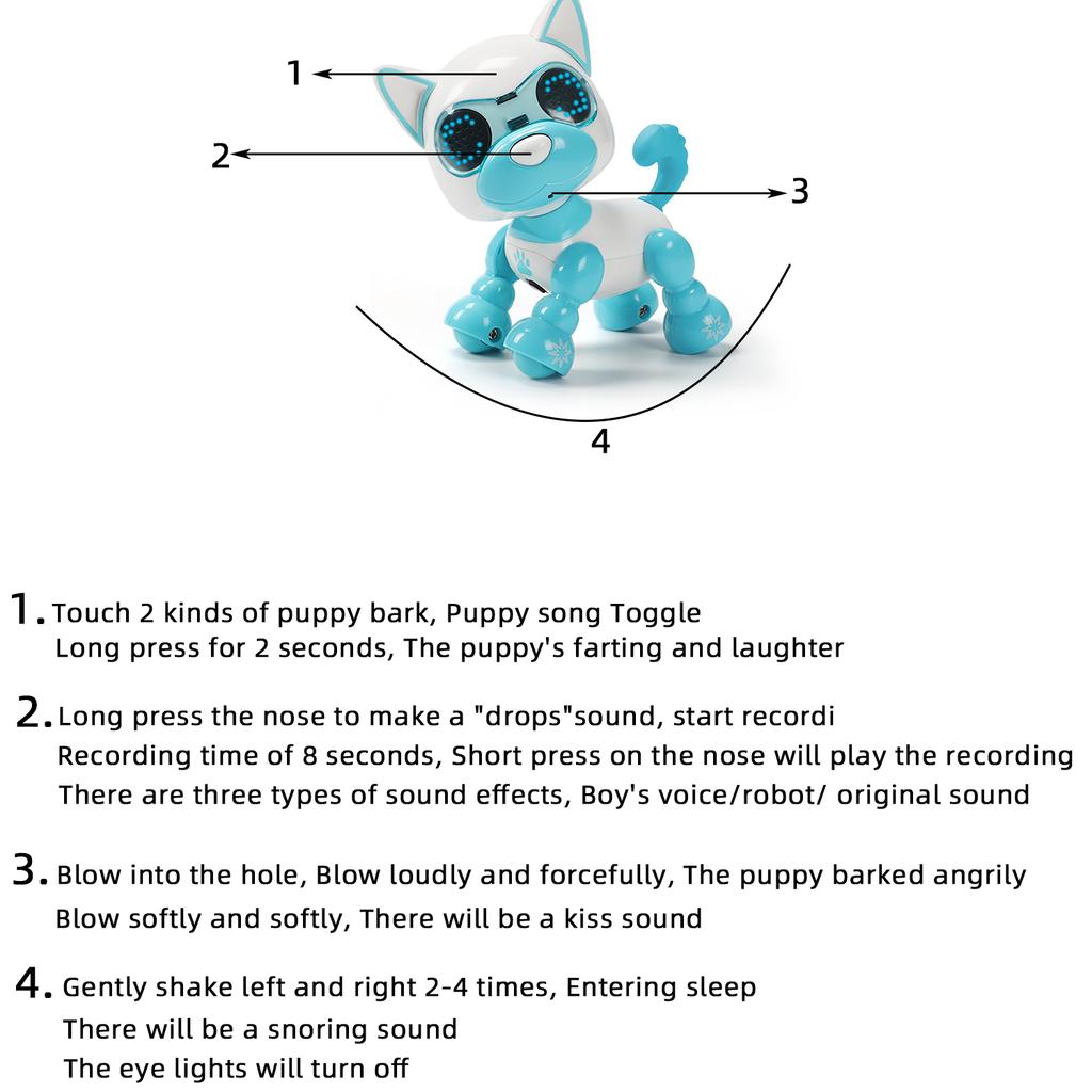 Early Education Intelligent Recording Dog Touch Sensing Singing Human-Machine Interaction Lighting Children'S Toys Robot Dog
