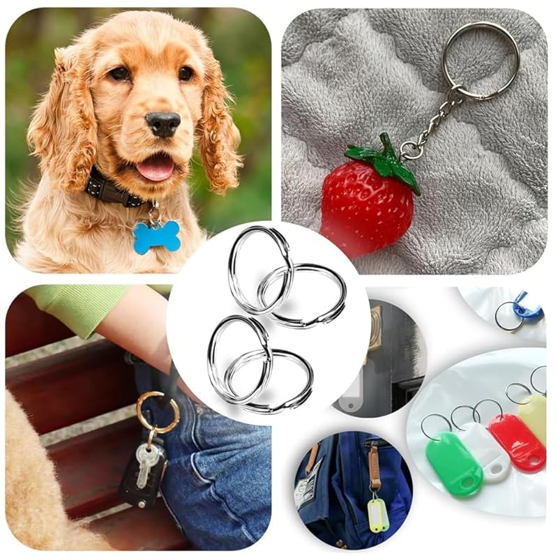 Key Ring Key Holder Double Ring 20 Piece Set Carabiner Outer Circumference 10mm Lightweight Key Ring Easy To Install Bag Ring Silver