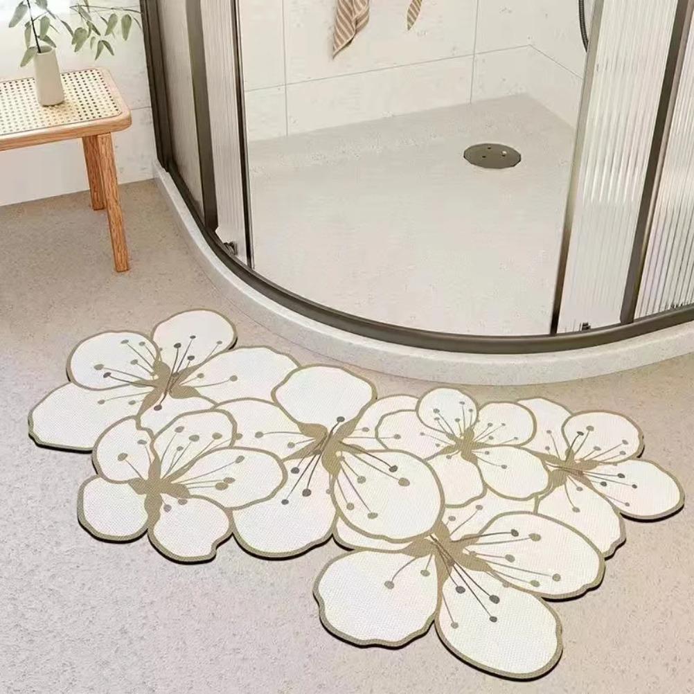 Cherry Blossom Bathroom Rug Super Absorbent Bath Mat Non-slip Entrance Diatomite Mat Doormat Toilet Carpet Bathroom Accessories