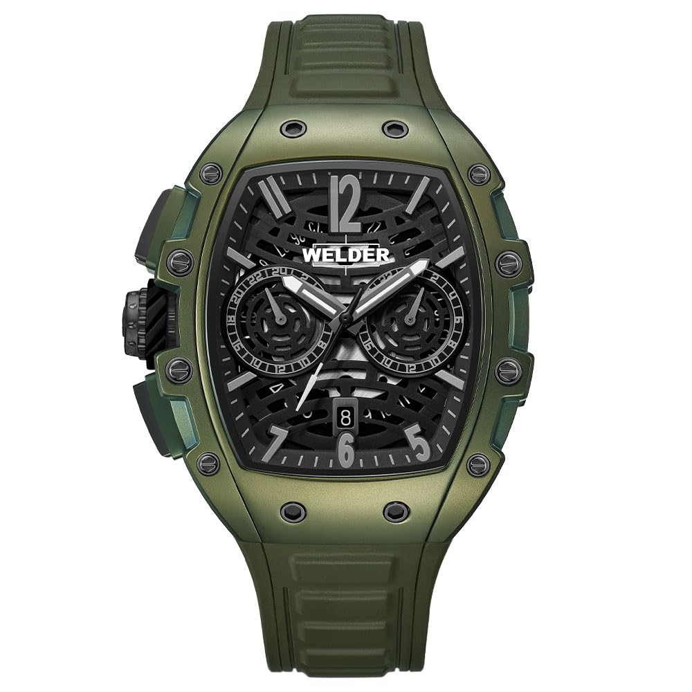 

WELDER Moody W75 Dual Time Quartz Watch, Men s, Green, WRM2002, Authentic