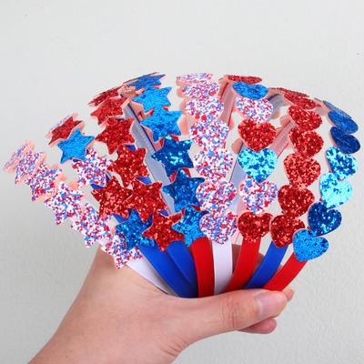 Mode USA Indépendance Chapeaux Filles Bandeaux Bandeaux Étoile Bandeaux Pailletés Cœur Bandeaux Filles Enfants Fête Accessoires Cheveux