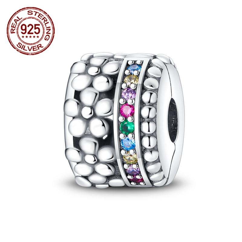S925 Silver Fixed Buckle Series Star Four-leaf Clover Charms Fit 3MM Bracelet DIY Beads For Women Fine Jewelry Gift 20mm