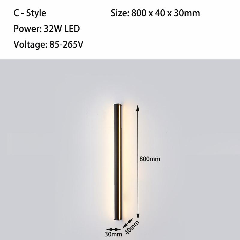 Modern Indoors LED Wall Lamp Bedroom Living Room Background Corner Sconce Atmosphere Lamp Nordic LED Long Bedside Wall Light