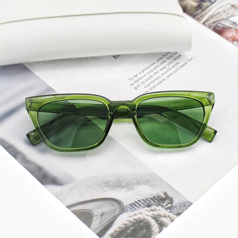 

Солнцезащитные очки в маленькой оправе, персонализированные солнцезащитные очки в стиле «кошачий глаз» в стиле хип-хоп с эффектом прыжка оливковое зеленый