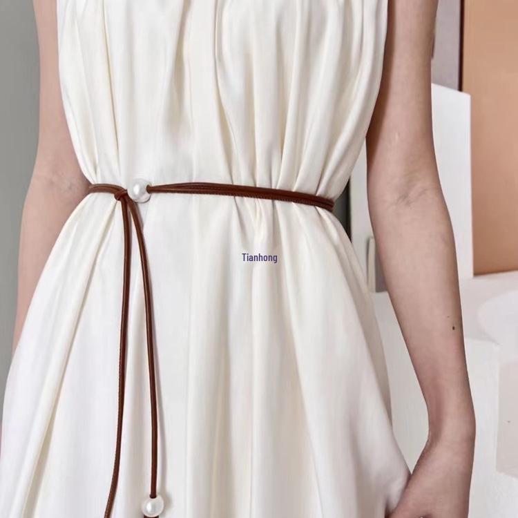 Sommer Perle Dünner Taillen Seilgürtel für Kleider – Damenmode Accessoire im Schlichten Stil