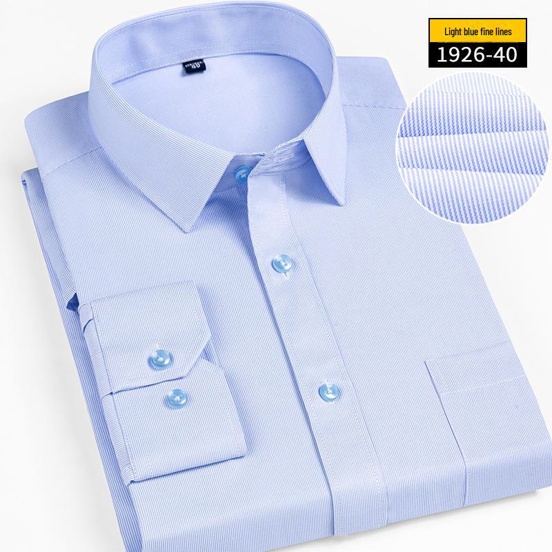 

Мужская рубашка в деловом стиле с длинным рукавом, в полоску/клетку, весна-осень 41/XL светло-синий