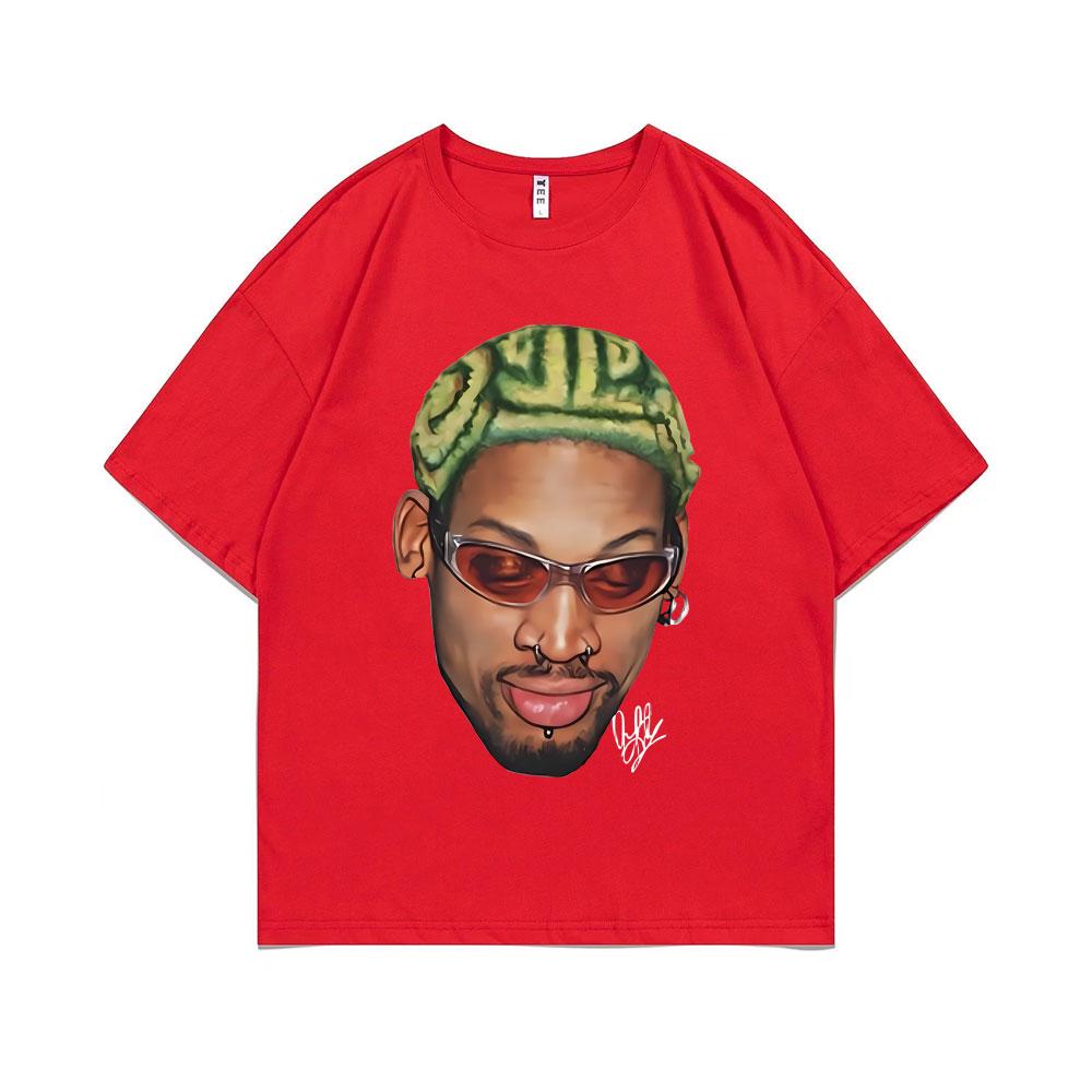 The Worm Dennis Rodman Big Face Graphic T-shirt Men Women Hip Hop Oversized  Basketball Boys T Shirts Unisex Vintage Casual Tees
