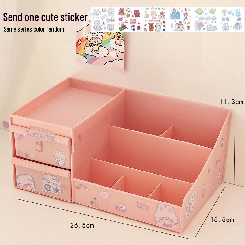 Student Minimalistischer Schreibtisch-Organizer: Kosmetik- und Schreibwaren-Aufbewahrungsbox mit hoher Kapazität und kreativem Stifthalter