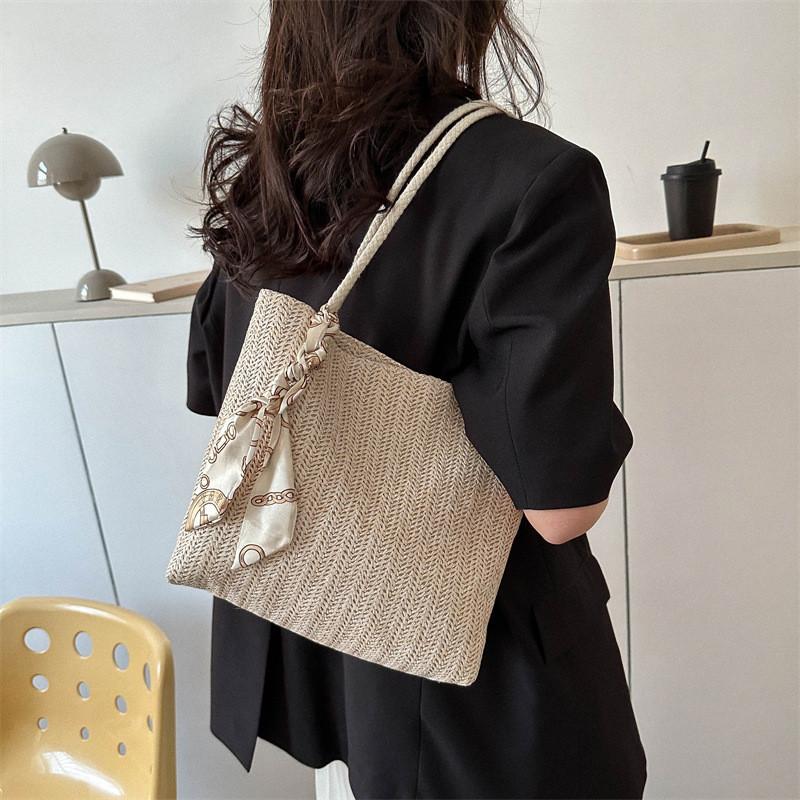 Fashionable Trendy Woven Tote Bag For Women Summer 2023 Chic Large Capacity