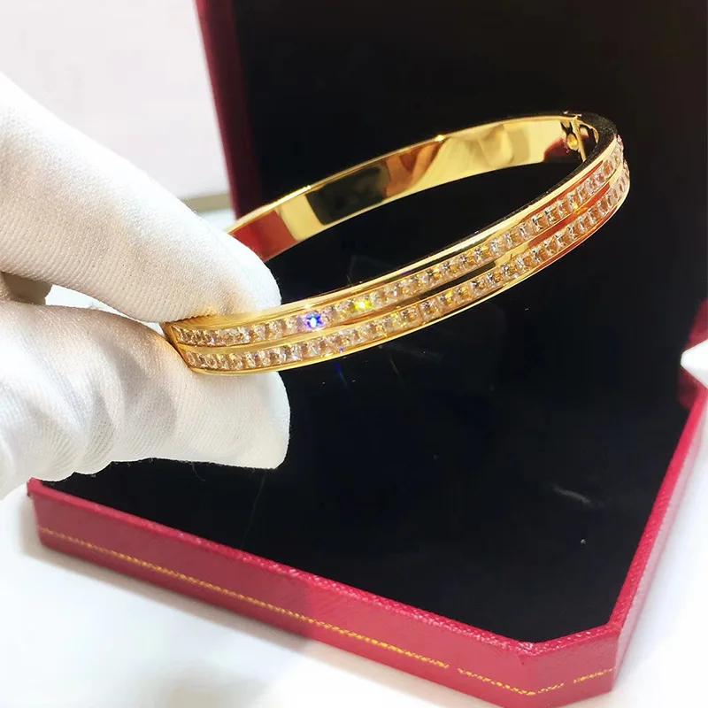 

Личность Супер Вспышка Элегантный Темперамент Аура Модный Вечеринка Ужин Ниша Дизайн Одежда Одиночный Двойной Ряд Вспышка Бриллиантовый Браслет 18cm