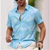 Camisa Masculina de Manga Curta com Botões Estampa Folha de Palmeira Tropical 2026, Camisa Casual de Verão Estilo Praia Casual