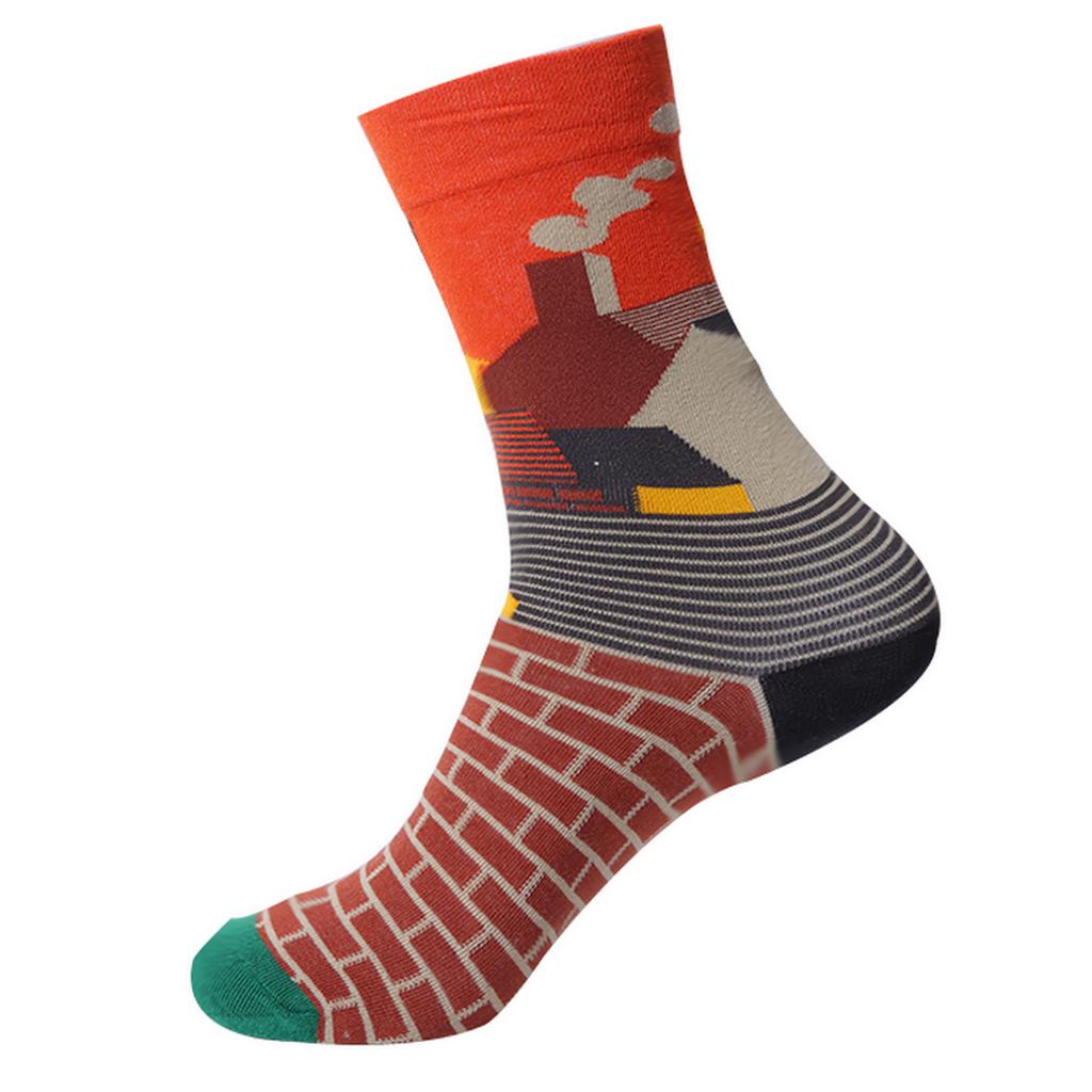 Hot Selling Colorful Funny Novelty Socks Men Women's Art Painting Printing Crew Socks Autumn and Winter Cotton Sports Socks