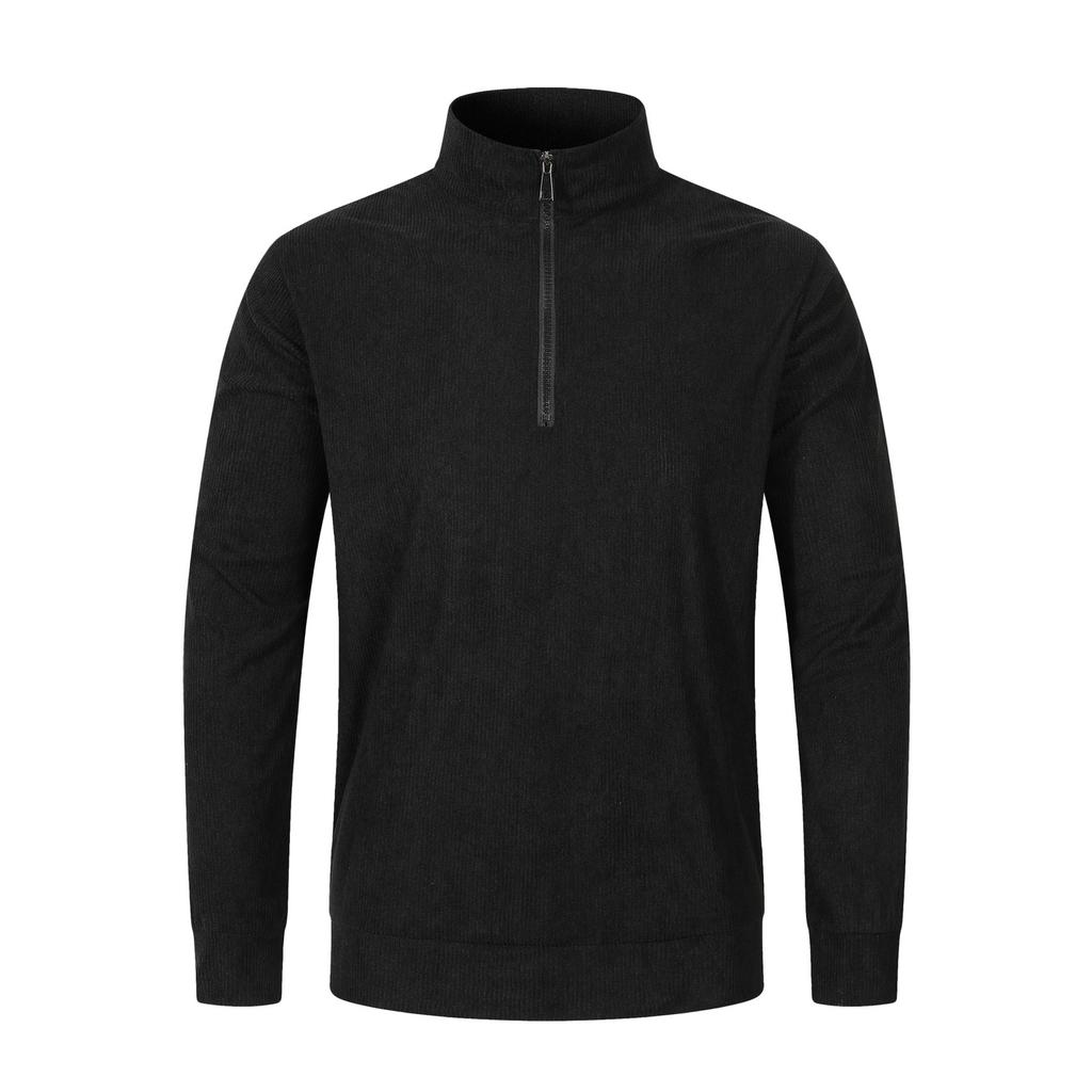 Men's Loose Zipper Long Sleeved Corduroy Casual Sweatshirt