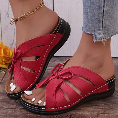 Fashion Sandals Women Shoes Summer Comfortable Shoes Woman Slip On Shoes For Women Wedge Women's Sandals Retro Footwear Female Slipper