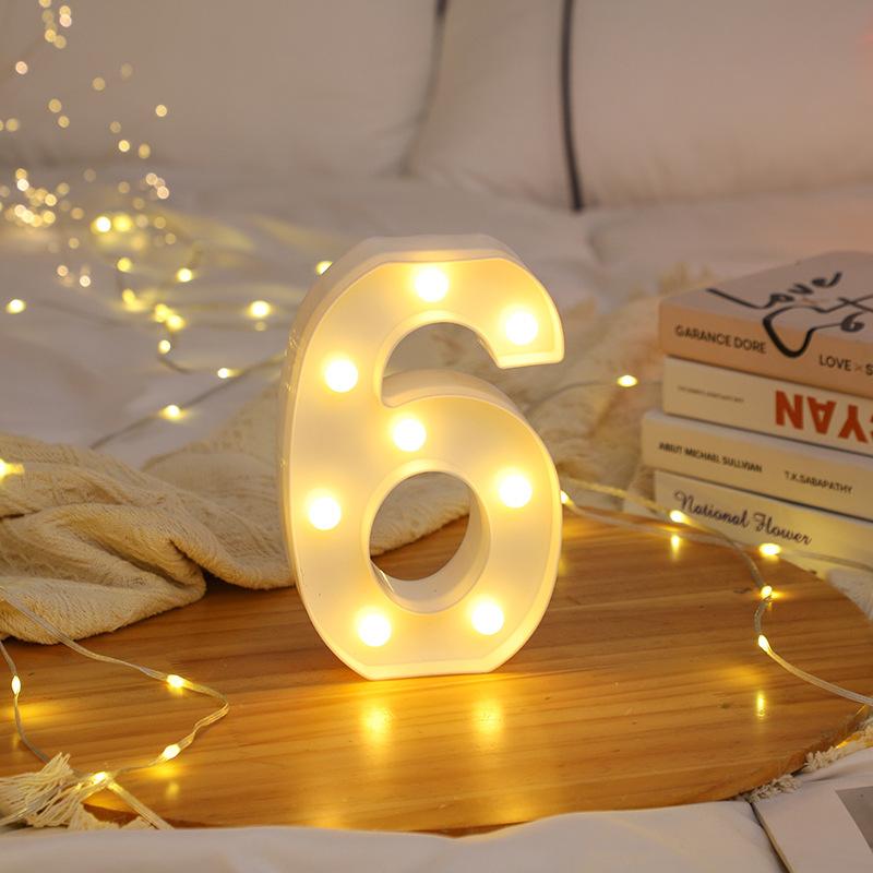 Wedding Decorative Name Number letters LED Lights Luminous Number Lamp Party Baby Bedroom Decoration Home Night Light