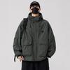 Men Plus Size Windproof Hooded Cargo Casual Loose Work Jacket Outerwear