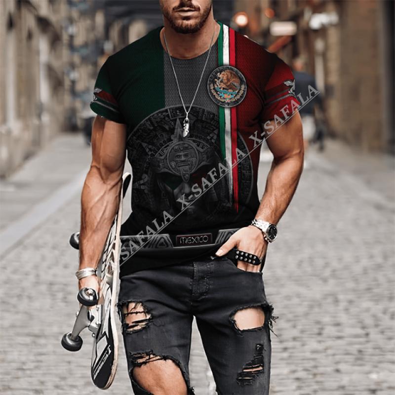 Custom Mexico Flag 3D Printed High Quality Milk Fiber T-shirt Men Casual Top Breathable Quick Dry Summer