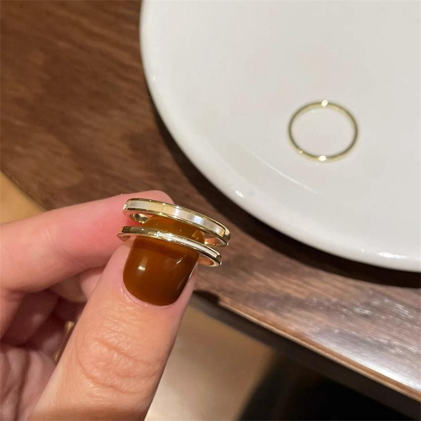 Emaille Tropfglasur Schmetterling & Perlmutt Silberring - Eleganter, Nicht-Verblassender Damenschmuck