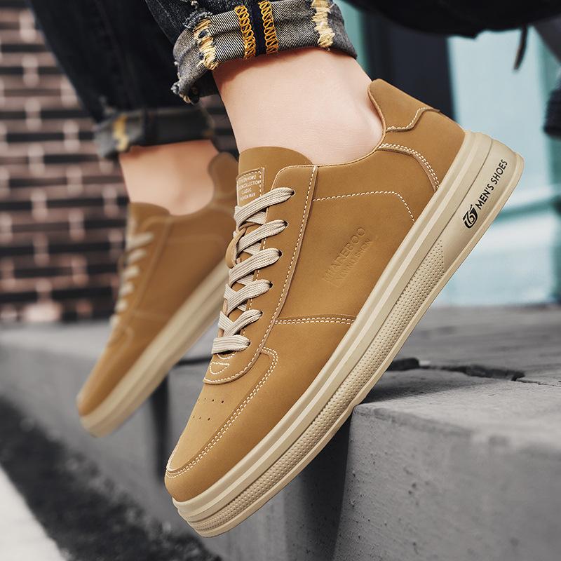 Spring New Flat Bottom Casual Shoes Men British Style Retro Low Top Board Shoes Fashion Versatile Holiday Anti Slip Sports Shoes