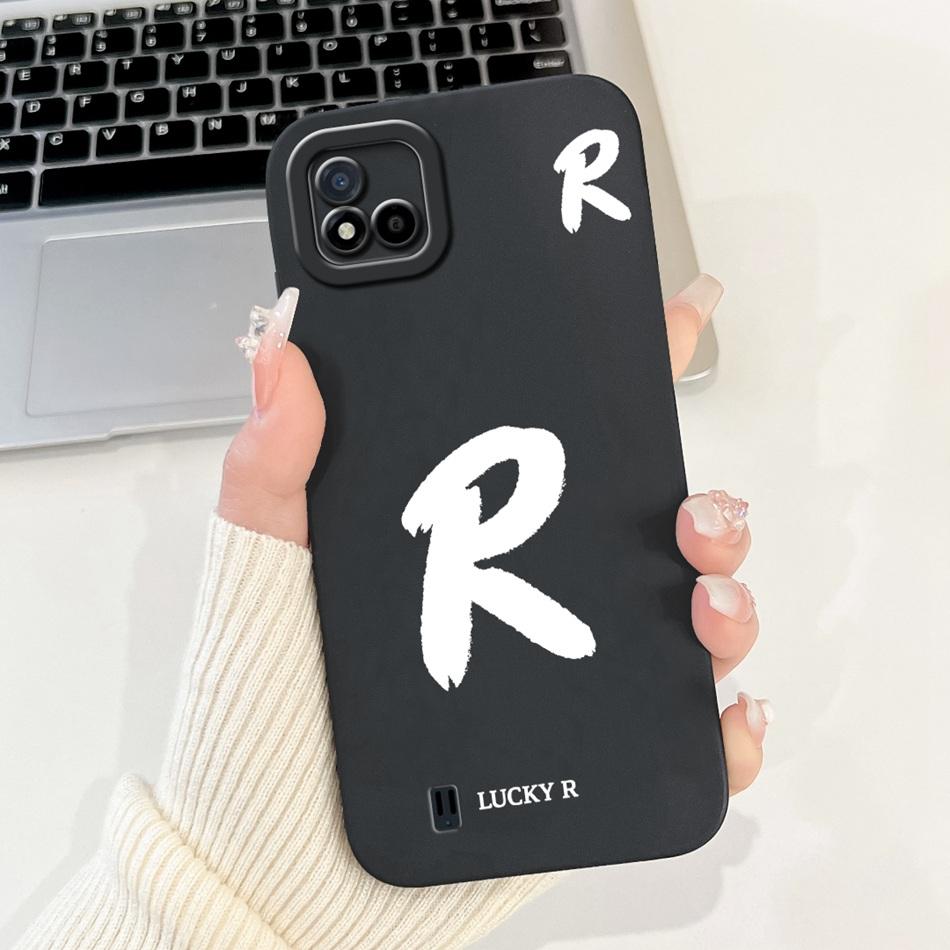 For Realme C11 (2021) Lucky Initial Letter Phone Case For Realme C11 2021 2020 RMX3231 RMX2185 Soft Silicone Shockproof Cases