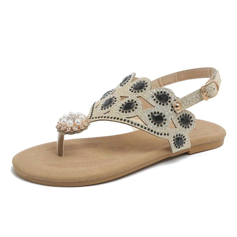 Fashion Casual Flat with Flip Flops Woman Shoes 2025 Summer Women Slippers Design Open-toe Flat Women's Beach Sandals/Slippers Outdoor