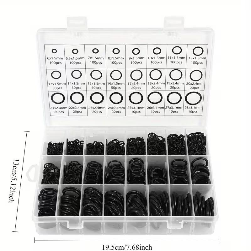 Set de 1200 de O-ringuri din cauciuc nitrilic: Inele impermeabile din silicon, rezistente la uzură