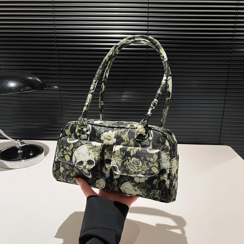 

Сумка женская 2024 осень новая мода популярная повседневная личность цветок одно плечо косой пролет мода красивая подмышечная сумка чёрный