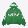 ZYLLO Zip-Hoodie Schneeflocken-Buchstaben-Print Goth Punk Sweatshirt Sportjacke Pullover Langarm Oversized Hoodie Y2k Jacke
