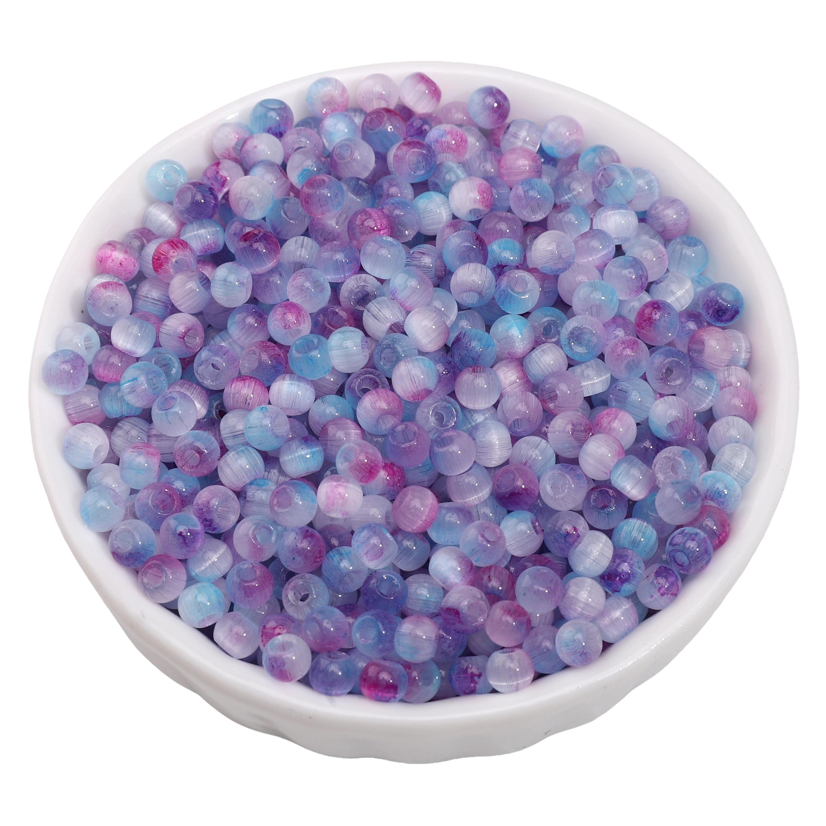 

150 шт. Отечественные высококачественные стеклянные бусины-бисер, разделительные бусины для изготовления ювелирных изделий, аксессуары 4mm 150pcs синий/фиолетовый