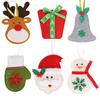 Charming Christmas Ornaments Nonwoven Fabric Hanging Decorations Featuring Santa Reindeer And Christmas Gifts