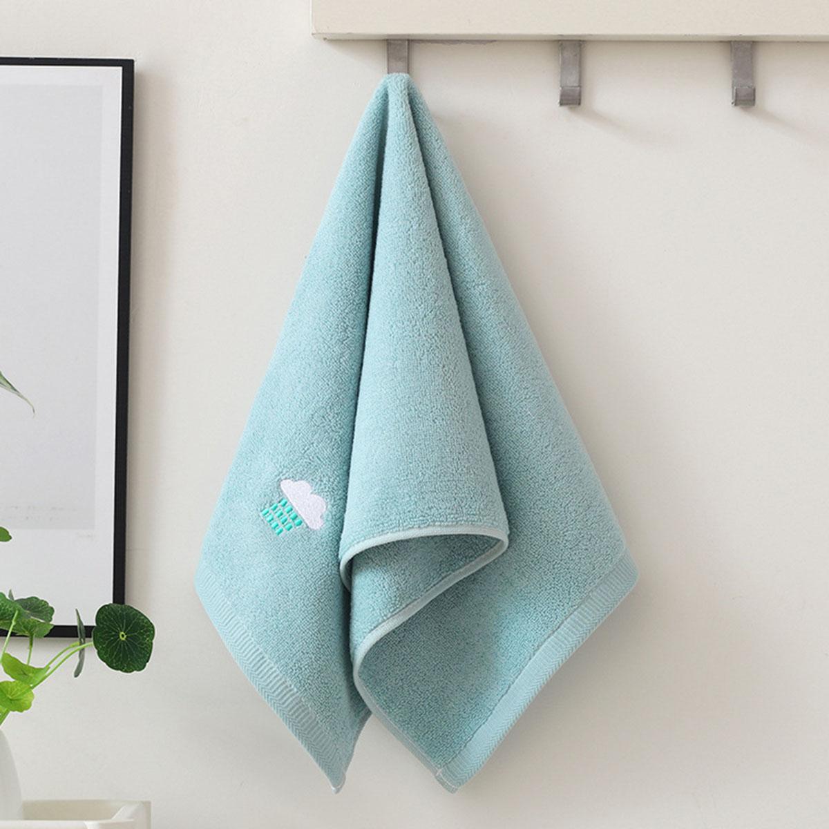 

1/4PCS Ultra soft cotton towel - quick drying absorbent with weather pattern embroidery, suitable for daily home use 25X50cm