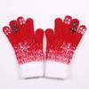 Red Christmas Knitted Gloves  Women Mittens Lovely Winter Velvet Gloves  Male
