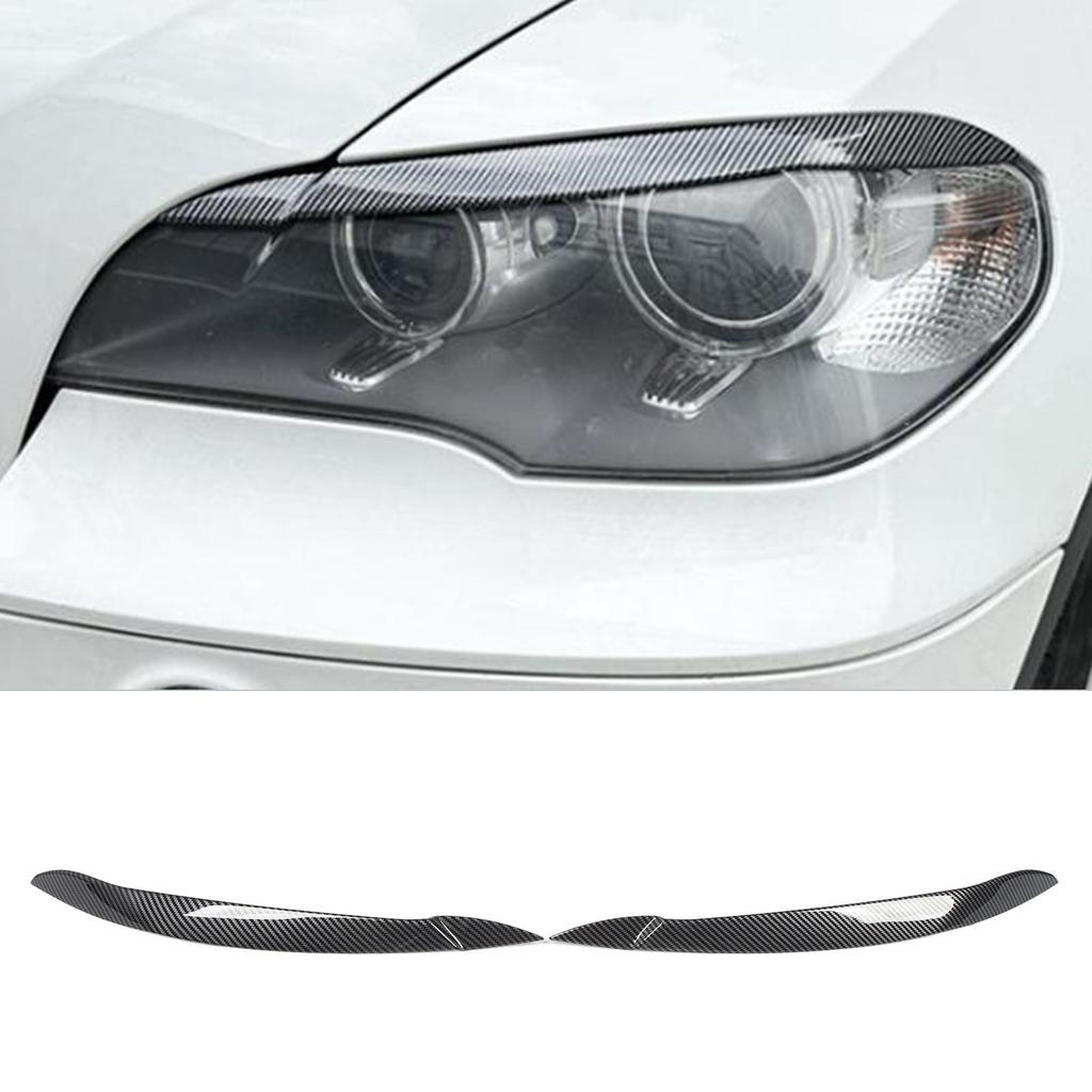 1 Pair Hdlight Eyebrow Left Right Fade Proof Front Hdlight Eyelid Trim for X5 E70 2008 to 2013
