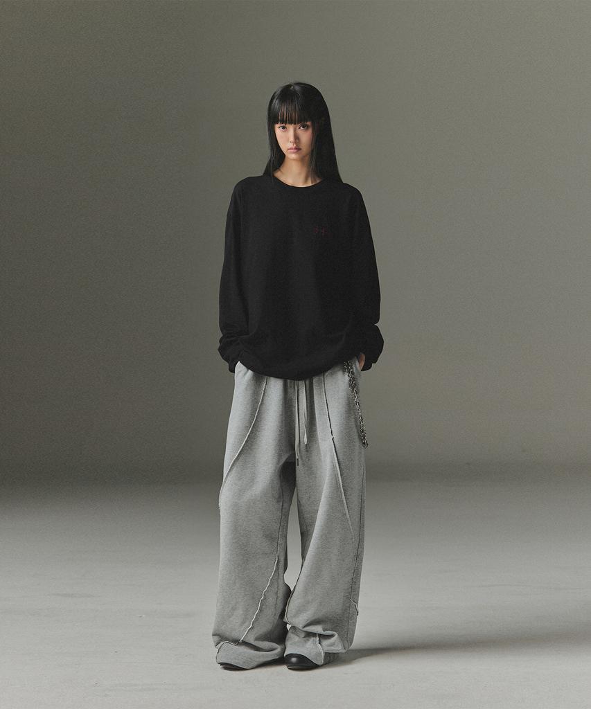 NOT4NERD Cut Off Incision Sweat Pants - Gray