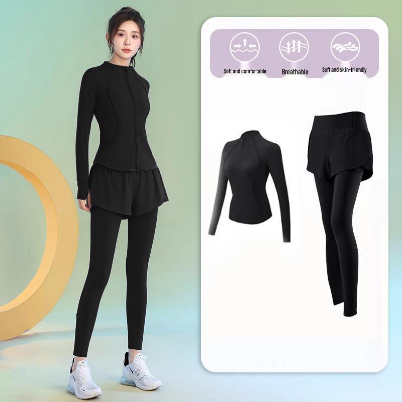 2025 Women's Slimming Morning Run Yoga Set - Long Sleeve Quick-Dry Fitness Outfit