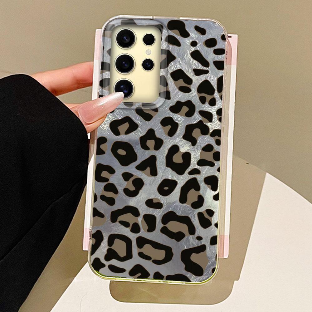 Retro Leopard Print Vortex Muster Damen Handyhülle für Samsung Galaxy S25 Edge S24 S23 S22 S21 S20 FE Plus Ultra Hülle