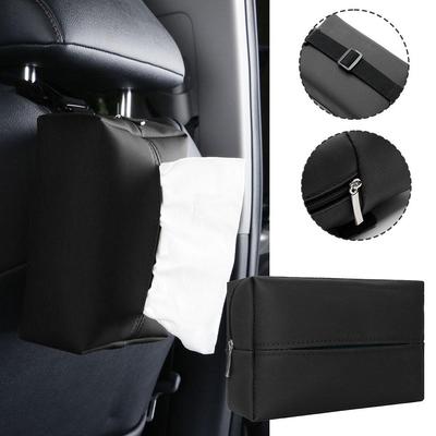 Boîte à mouchoirs en cuir nappa pour voiture, boîte à mouchoirs en papier pour dossier de siège, accoudoir, accessoires d'intérieur, boîtes à mouchoirs R5C1