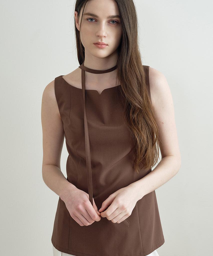 MAKE A TOAST Boat Neck Heartline Top Brown Mbfsto013Br