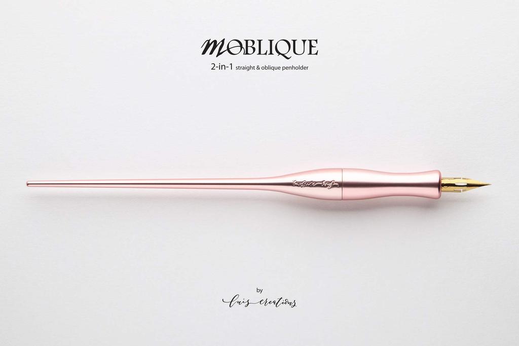 Luis Creations Moblique Penholder Moblique Pen Holder with Internal Can Be Used In Both Straight and Oblique Orientations 2-in-1 - Storage, (Pink