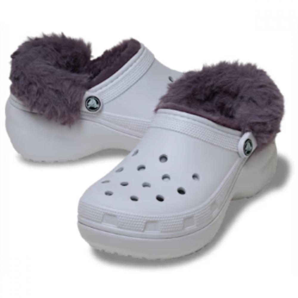 Crocs Classic Platform Fuzz Lined Clog 212854 5bo