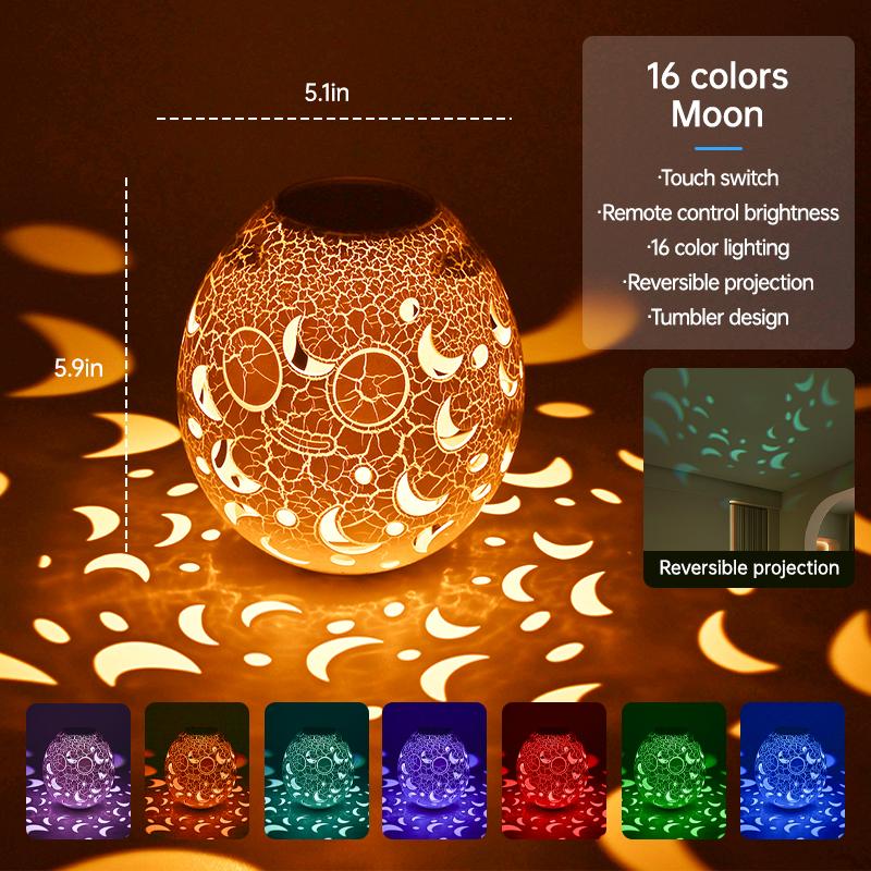2024 New Desktop Crack Dinosaur Egg Night Light Touch Switch Long Battery Life Charging Tumbler Colorful Atmosphere Light