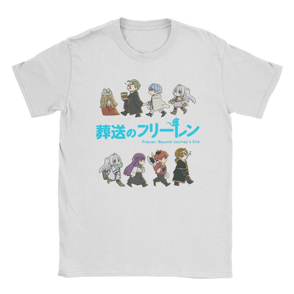 Frieren Trička s plnou postavou pro muže Bavlna Móda pro pánské tričko Kulatý výstřih Anime Tričko Krátký rukáv Topy Originální