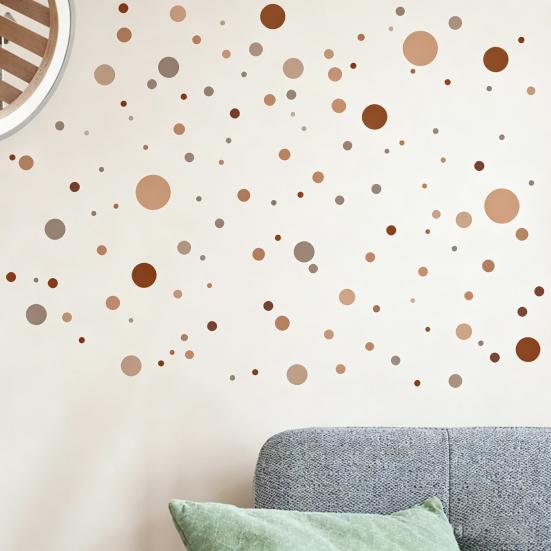 3 Pcs Bohemian Painted Dots Wall Stickers, Artistic Kids Room Decor with Self-Adhesive Removable PVC, Waterproof Peel and Stick Art
