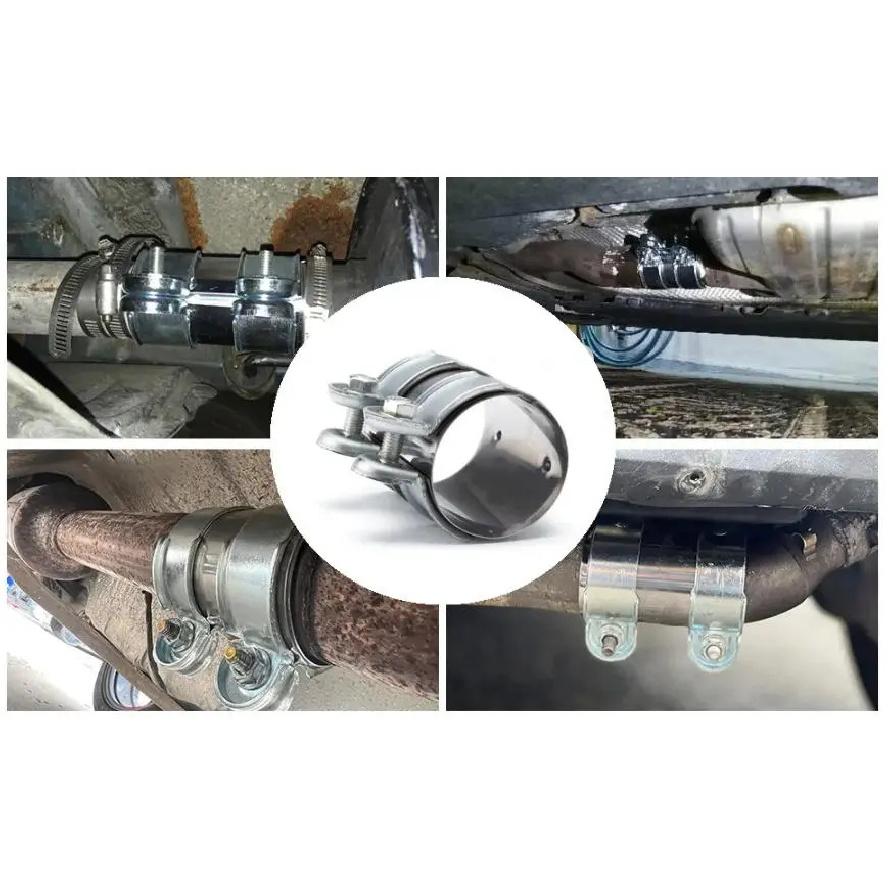 Car Motorcycles Universal 2"/2.5" Exhaust Clamp Stainless Steel Exhaust Tube Pipe Connector Joiner Sleeve Clamp Adjustable Tip