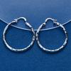1 Pair of 925 Sterling Silver 40mm Exquisite Round Hoop Earrings for Women Jewelry Fashion Party Gift Accessories