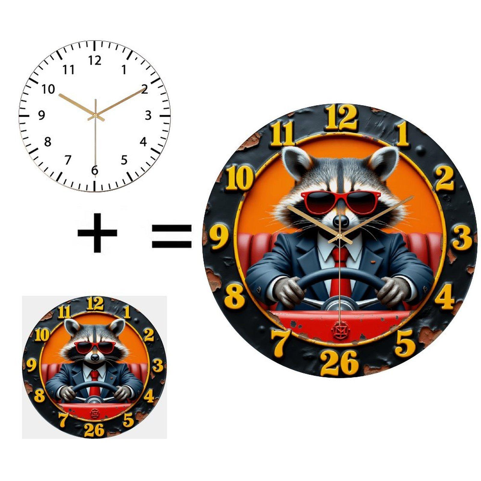 Shatter-Resistant 30x30cm Round Glass Wall Clock for Family Homes (White,12 in(30.48cm)) белый