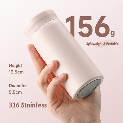 Morandi 180ml Edelstahl Thermoskanne, 316 Auslaufsicherer Isolierbecher, Anti-Flecken-Lippe, Lebensmittelecht Kaffee/Tee, Rosa/Grün/Rot/Schwarz