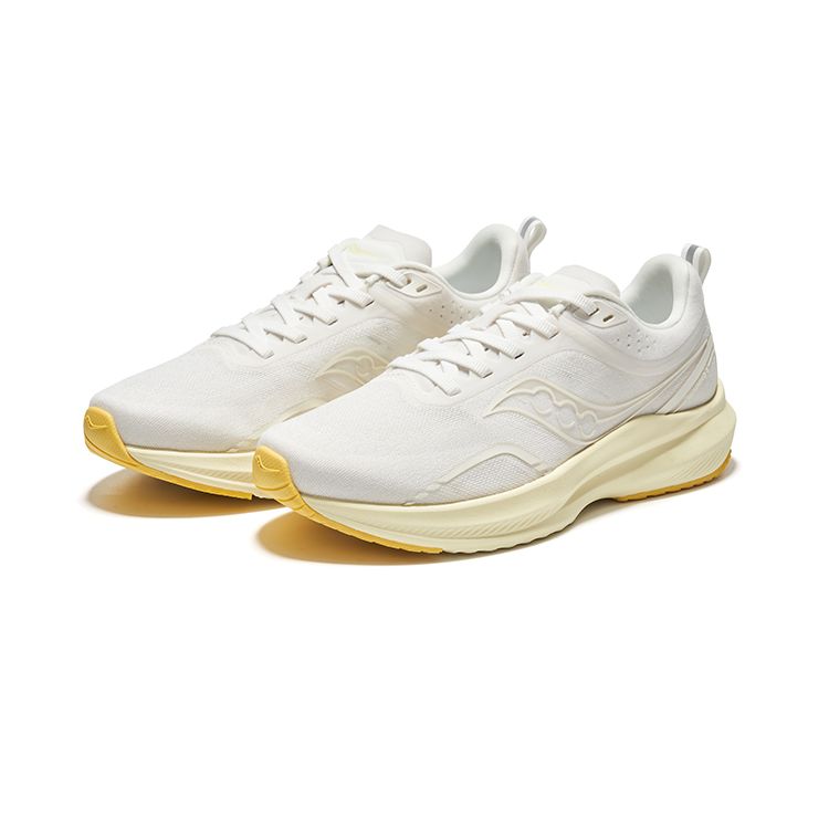 SAUCONY Hummingbird 3 Lightweight Breathable Slip-Resistant Durable Low-Top Running Shoes Women Sneaker White Yellow S18189-7
